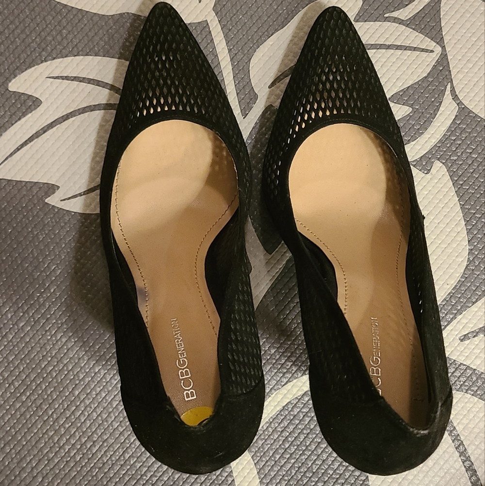 BCBGeneration Black Mesh Heels - Picture 3 of 5